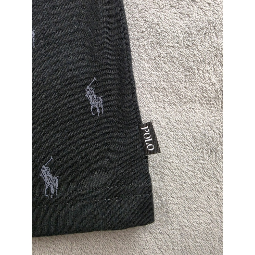Polo Ralph Lauren Mens Black Grey All Over Pony Logo Print T-Shirt Medium NWT - Picture 4 of 8